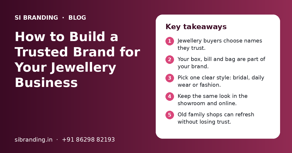 How to Build a Trusted Brand for Your Jewellery Business: key takeaways infographic