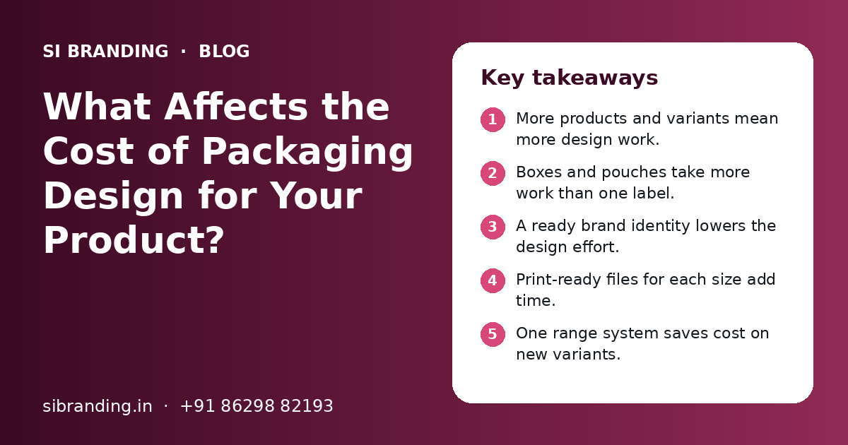 What Affects the Cost of Packaging Design for Your Product?: key takeaways infographic